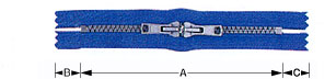 Zipper with double sliders